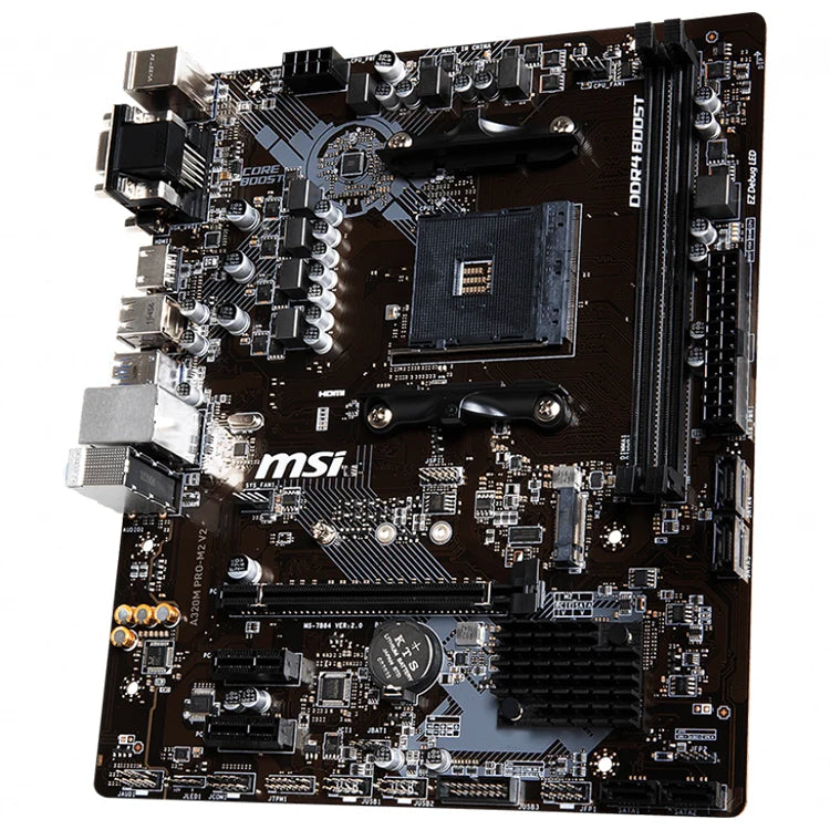 Used MSI A320M PRO-M2 V2 AMD AM4 Micro ATX Gaming Motherboard with AMD Ryzen 3 3200G CPU Combo