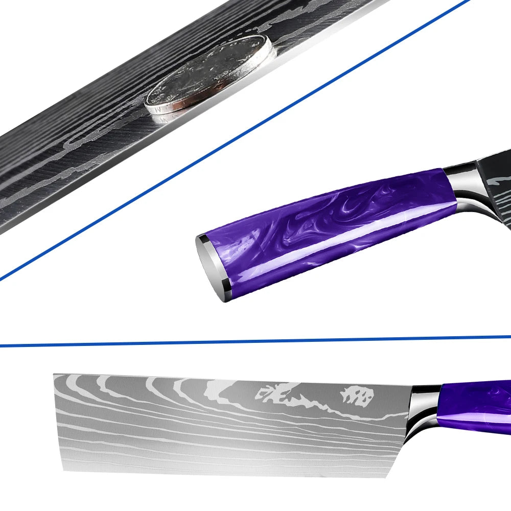 7 Inch Cleaver Kitchen Knife Stainless Steel Vegetable Chopping Chefs Knife Ultra Sharp Cooking Knives for Restaurant,Gift Box