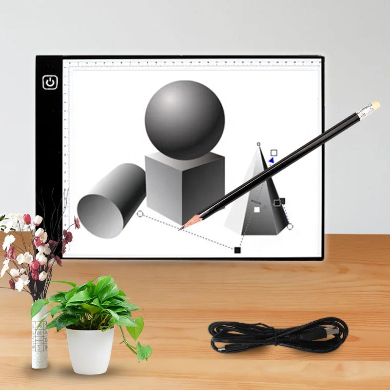 A3 Small Size Light Pad with Graduated Three-stage Adjustable Luminescent Backlight Illuminates the Drawing Board in the Dark.