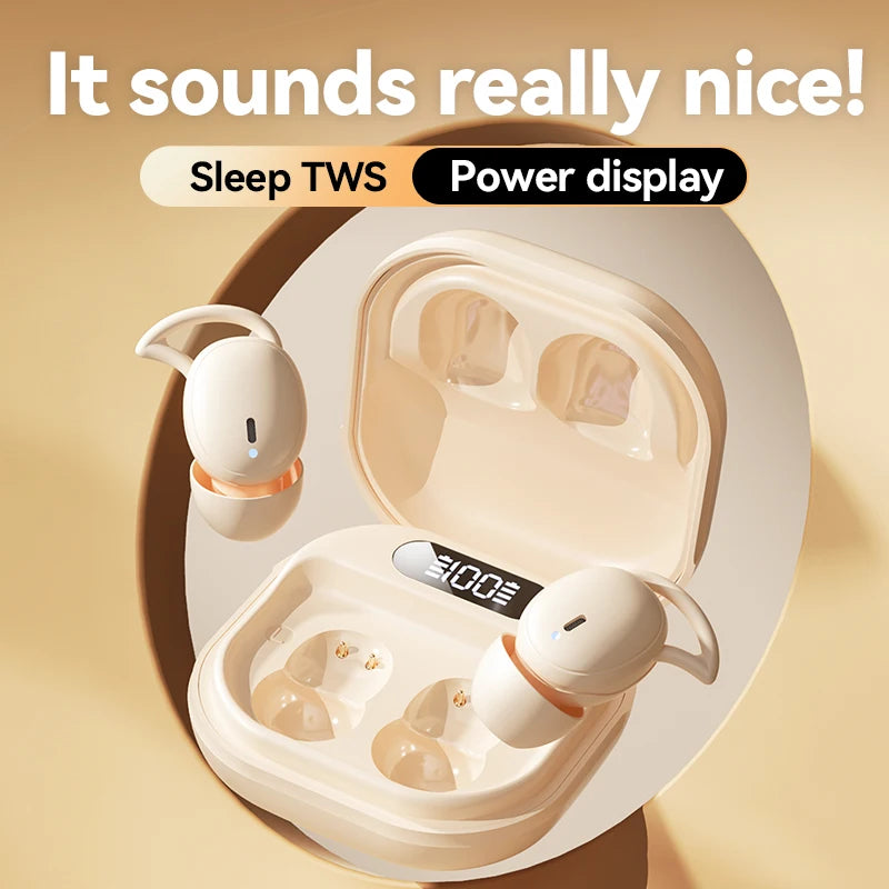 Hot-Selling M72 Mini TWS Digital Display Small Earbuds Soft Invisible Sleeping Wireless in Ear Earphones for Side Sleeping