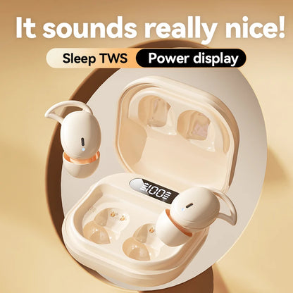 Hot-Selling M72 Mini TWS Digital Display Small Earbuds Soft Invisible Sleeping Wireless in Ear Earphones for Side Sleeping