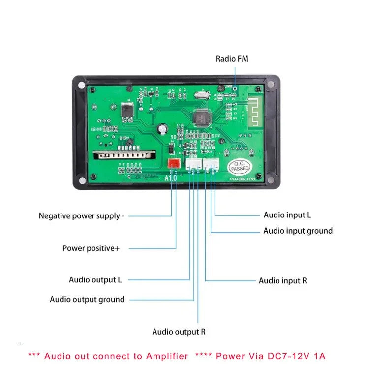 High Quality Digital Audio Player Module MP3 Decoder Board USB SD BT Music Player Board Record FM Link in
