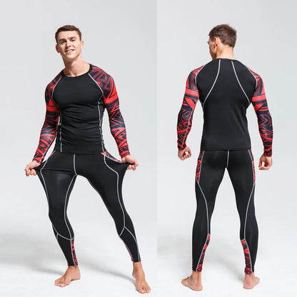 Men's Thermal Underwear Set MMA Tactics Leggings Solid Color Costume Compress Fitness Long Johns Men Winter Brands  Men