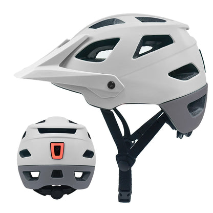 2025 NEW LA Bike Helmet with Visor Moutain Bike Helmet with Rear Light Rechargeable Intergrally-mold PC Shell Led Lights Helmet