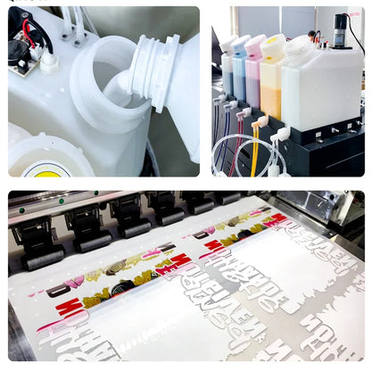 High Quality 1000ML Dtf Ink Heat Transfer Textile Printing White DTF Ink for Epson I3200 Xp600 1390 4720 Dx5 L1800 Printer