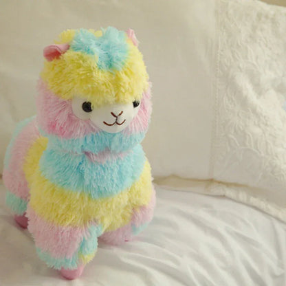 YOMDID 25/35cm/50cm Rainbow Alpaca Plush Cushion Kawaii Stuffed Cushion Cartoon Alpaca Plush Doll Christmas Children Kids Gift