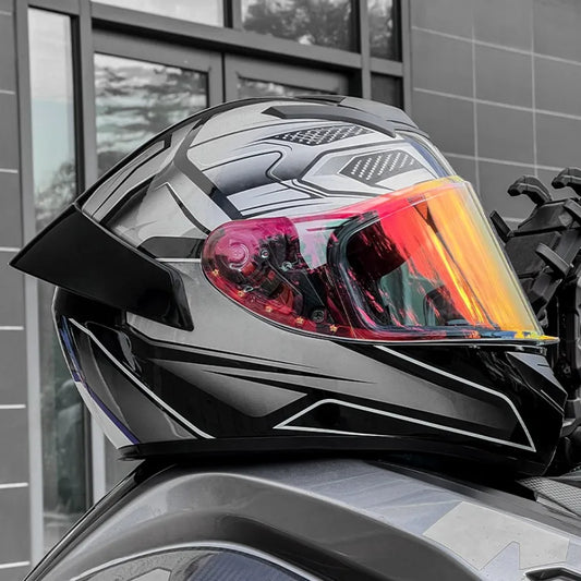Vintage Moto Casco Masculino Full Face Motorcycle Helmet Quick Release Low Price ABS Accessories Colorful Box Packaging Casco