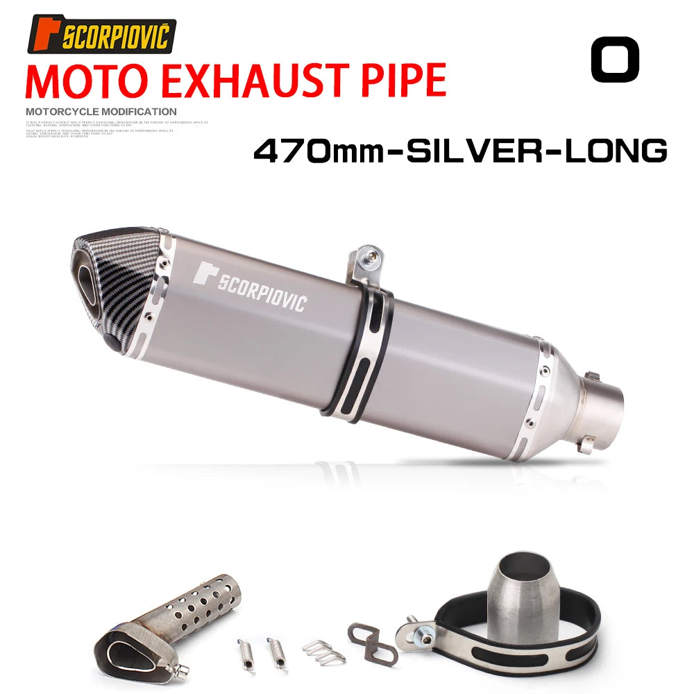LC150/NVX/SINPER Motorcycle Exhaust Muffler 470mm Full System Slip on PCX125 PCX150 Scooter Moto Escape Full Exhaust System