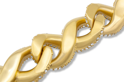 High Quality Icedout Diamond Charm Bracelet Handmade Link Chain 18K Gold Plated Hip Hop Unisex Elegant Style Gifting Use Bulk