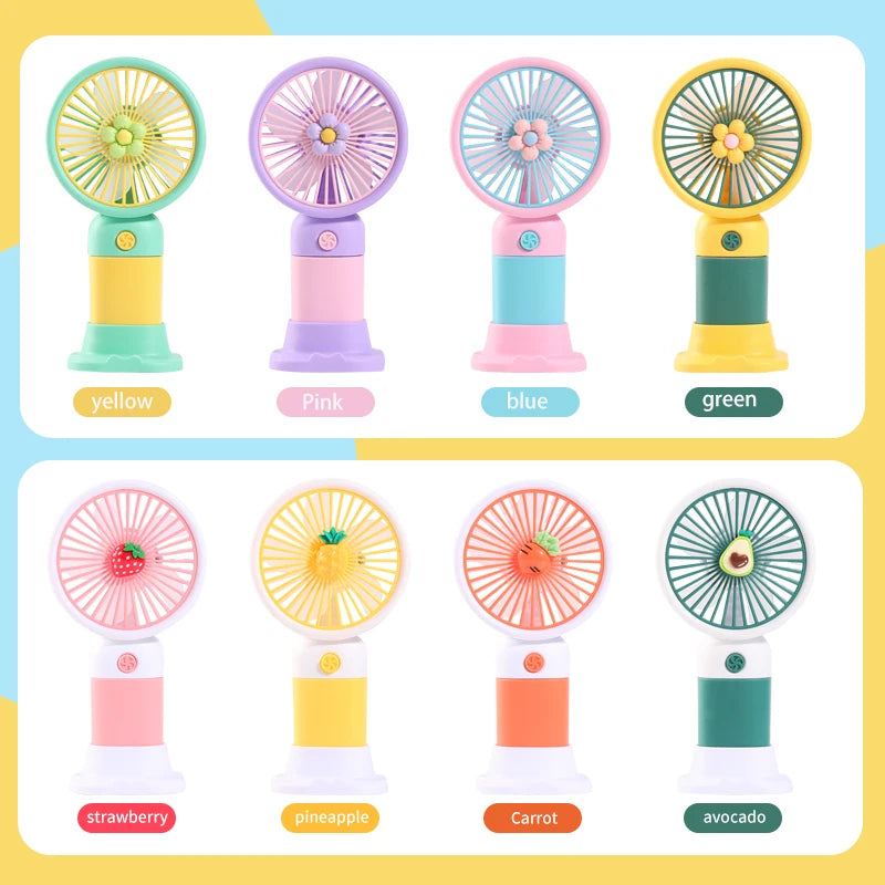 Wholesale Mini Rechargeable USB Cooling Fan Portable Outdoor Multi-Functional Ventilante Single Speed Handheld Cute Design