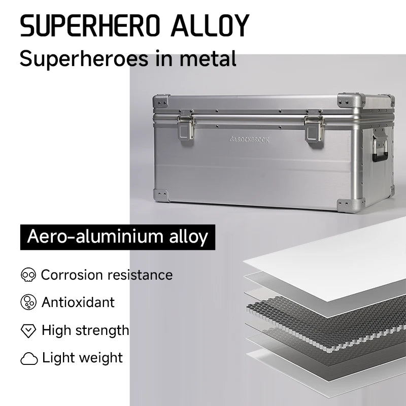 For Rockbrook N21 Aluminum Storage Box 20L/30L/40L/69L Lid Rooftop Car Roof Top Organiser Wardrobe Storage for Travel Tools