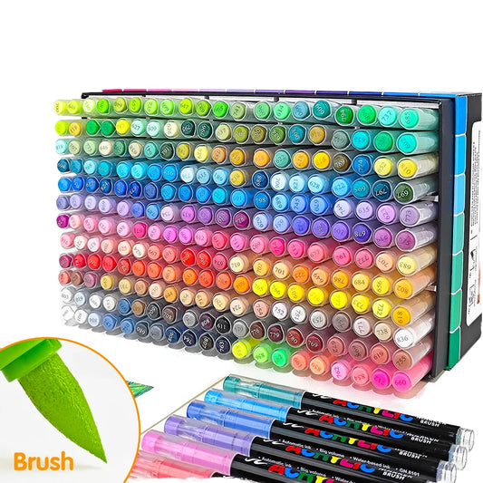 2026 Top Sale Straight Liquid Acrylic Marker Pen Sets Graffiti Water Brush Paint 120/168/240 Colored Permanent Ink Fine Tip" by PDG ibma
