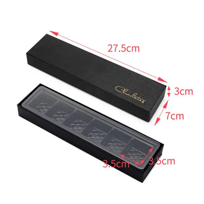 5Pcs Chocolate Boxes Packaging 6 Holes Rectangle Chocolate Covered Strawberry Paper Gift Box Wedding Christmas Birthday DIY Gift