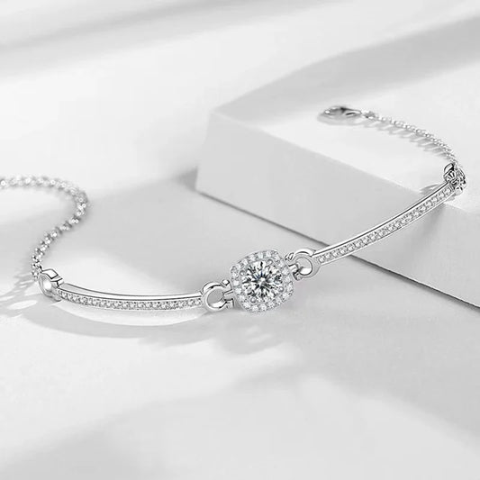1 Carat Moissanite Square Bag Bracelet 925 Sterling Silver Stylish Elegant Noble Luxury Perfect Birthday Gift for Girlfriend by PDG ibma