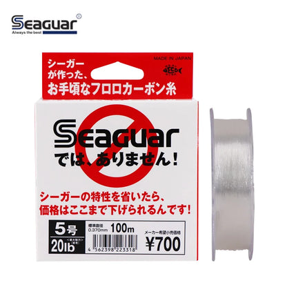 SEAGUAR White Label 100m Fluorocarbon Fishing Leader Line Surface Coating Treatment for Optimal Performance Streams Lakes Rivers