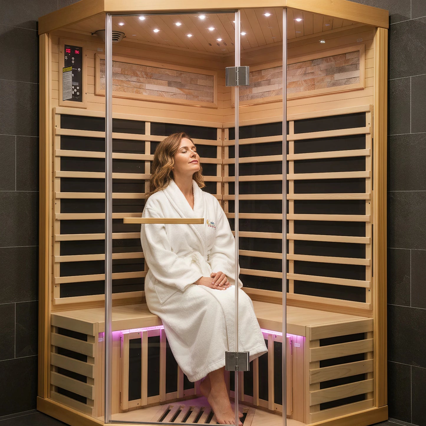 Indoor Wooden Infrared Double Sauna Room Cabin House