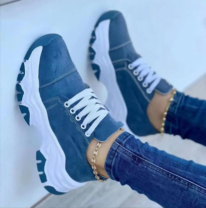 Lace-up Casual Shoes Mujer Ladies Sneakers Shoes Women Height Increasing Shoes