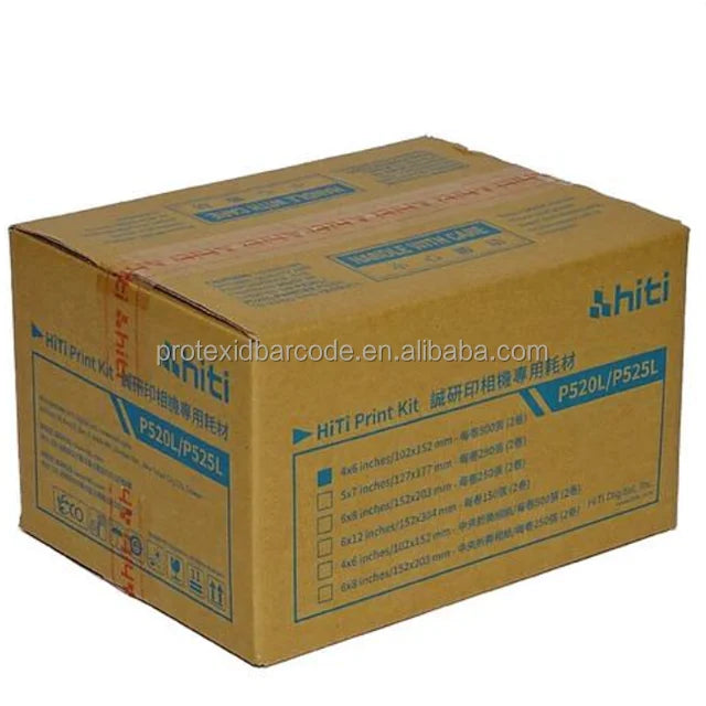 HiTi 4x6" Media for Photo Printer P520L & P520L, 500 Sheets to a Roll, 2 Rolls in a Box