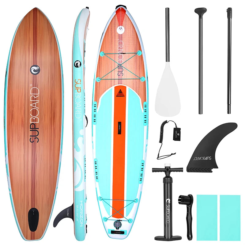 CE Certified Inflatable Stand up Paddle Board with Heavy Duty EVA Deck Pad for Ocean Waters and Lake Recreation Activities