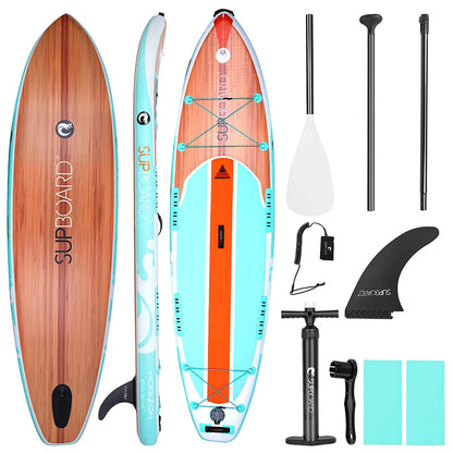 CE Certified Inflatable Stand up Paddle Board with Heavy Duty EVA Deck Pad for Ocean Waters and Lake Recreation Activities