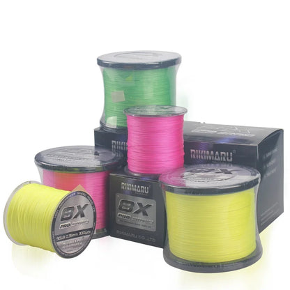 Rikimaru 8X Pro Braids 300yds 1000yds for Long Casting Tournament Fishing Line Sea Angling Line Fresh &Salt Water Hilo De Pescar