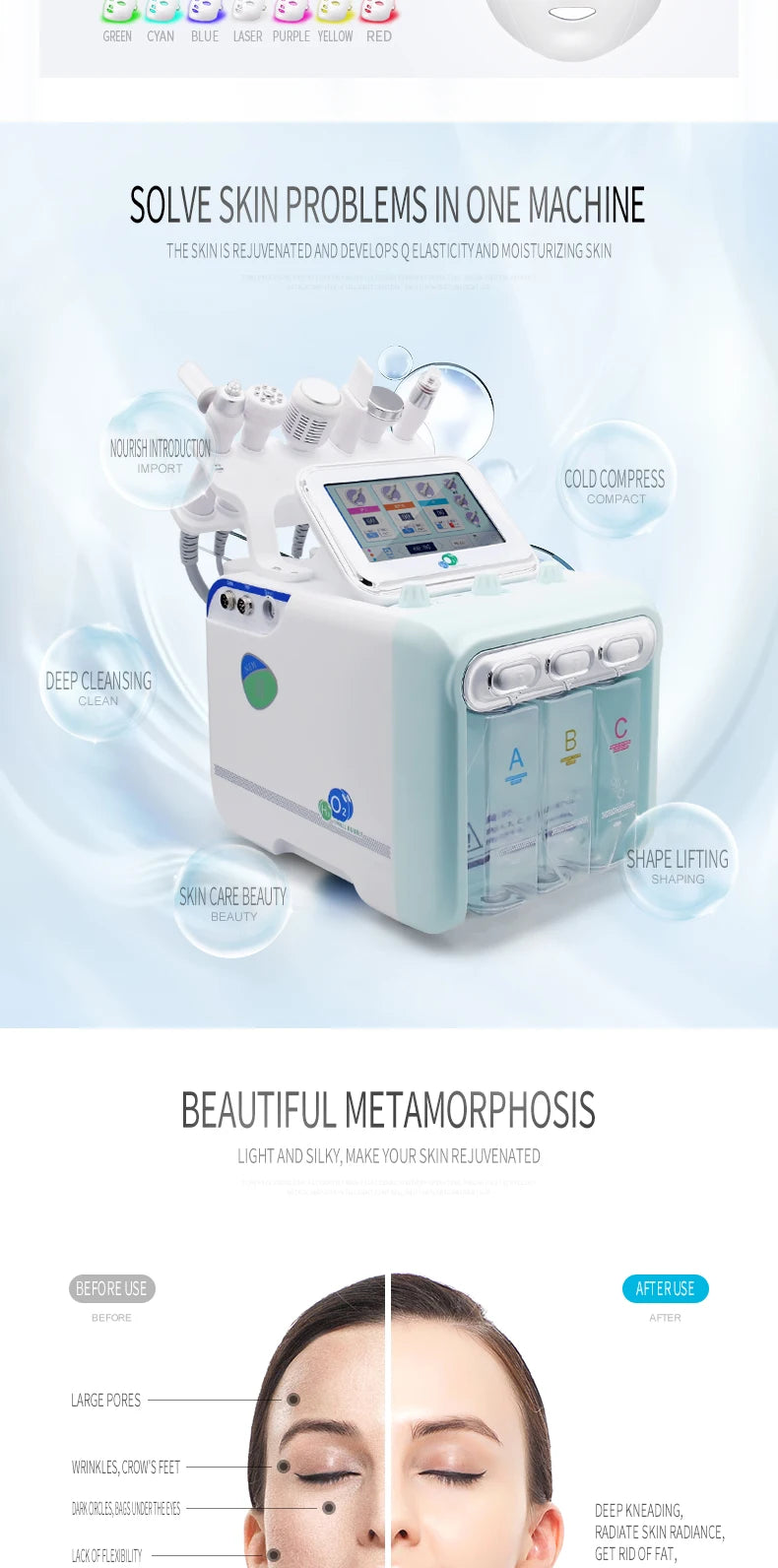 The Latestskin and Eye Multi-function Hydrogen and Oxygen Bubbles,Cleansing and Hydrating Beauty Machine