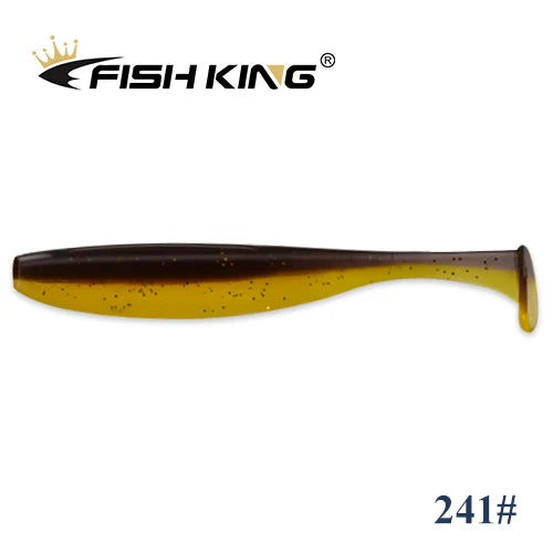 FISH KING Easy Shiner Fishing Lure 50mm 75mm 100mm Wobblers Carp Fishing Soft Lures Silicone Artificial Double Color Bait T Tail