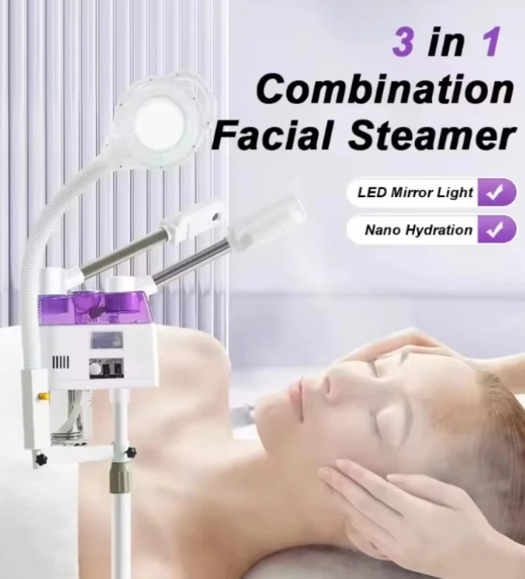 Ozone Aromatherapy Facial Sauna Hot Sale 3 in 1  Steamer  Face Steam Spa Vapor Hot and Cold Spray 2025 Vapor