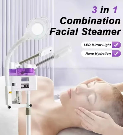 Ozone Aromatherapy Facial Sauna Hot Sale 3 in 1  Steamer  Face Steam Spa Vapor Hot and Cold Spray 2025 Vapor