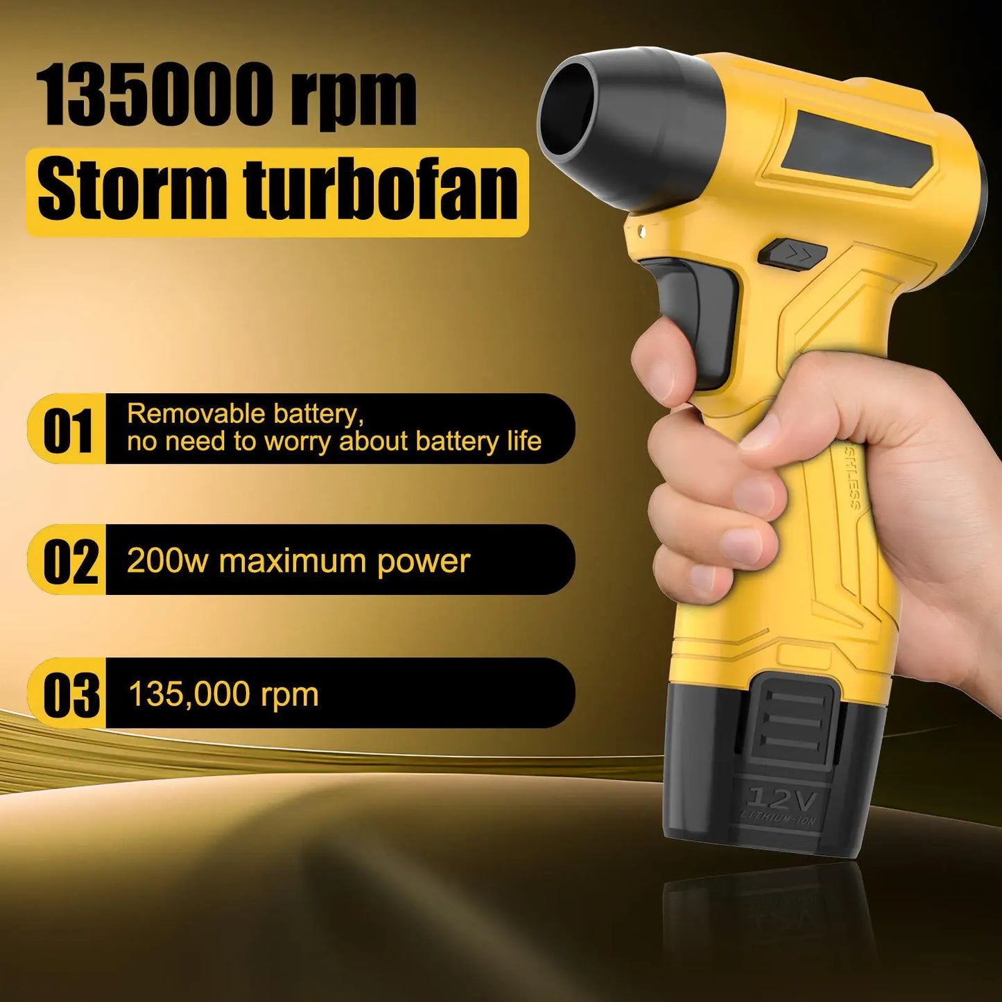 Battery Powered DIY Brushless Motor Cordless Tool for Dust and Leaf Clearing