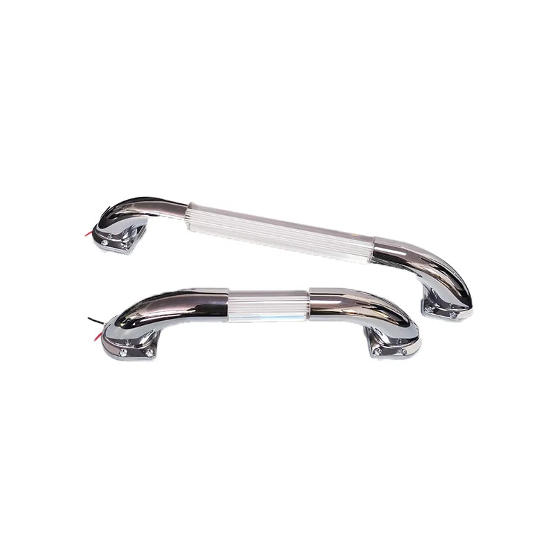 12V 24V LED RV Entry Door Grab Handle 13 Inches White/Blue Lighted Assist Bar for Car Motorhome Caravan Marine/Yacht