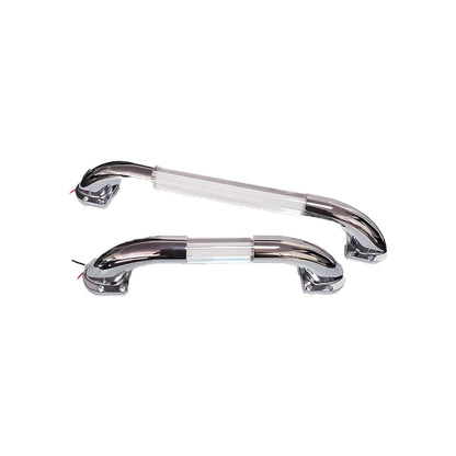 12V 24V LED RV Entry Door Grab Handle 13 Inches White/Blue Lighted Assist Bar for Car Motorhome Caravan Marine/Yacht