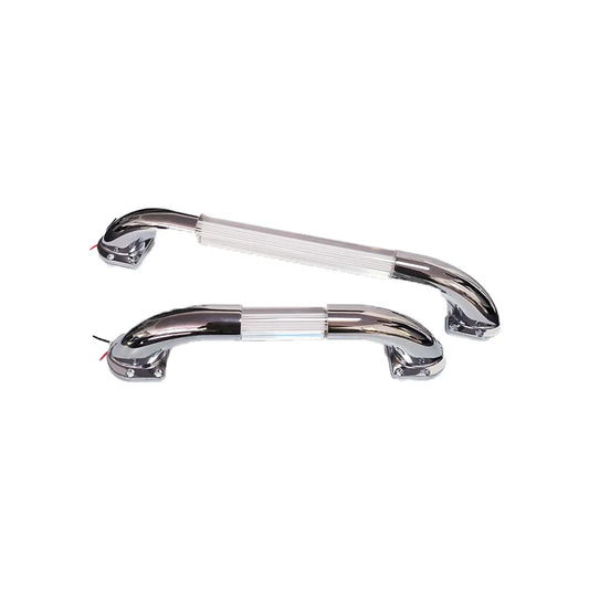 12V 24V LED RV Entry Door Grab Handle 13 Inches White/Blue Lighted Assist Bar for Car Motorhome Caravan Marine/Yacht
