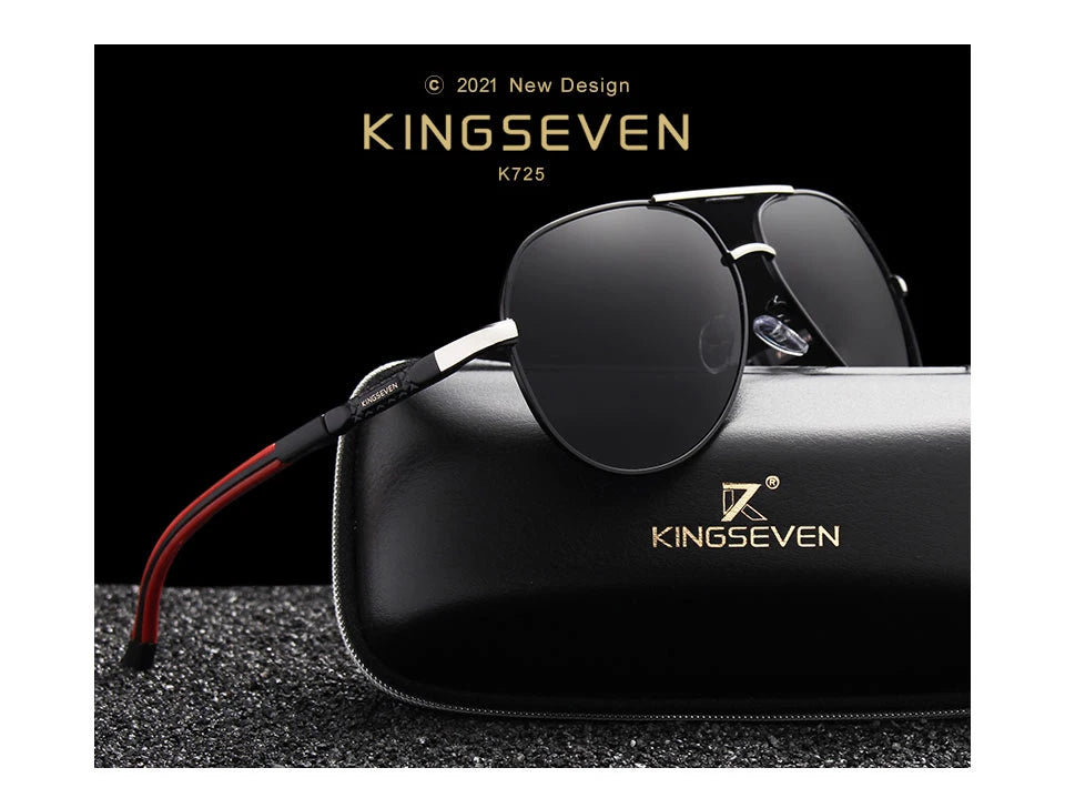 KINGSEVEN Aluminum Magnesium Men's Sunglasses Polarized Men Coating Mirror Glasses oculos Male Eyewear Accessories For Men K725