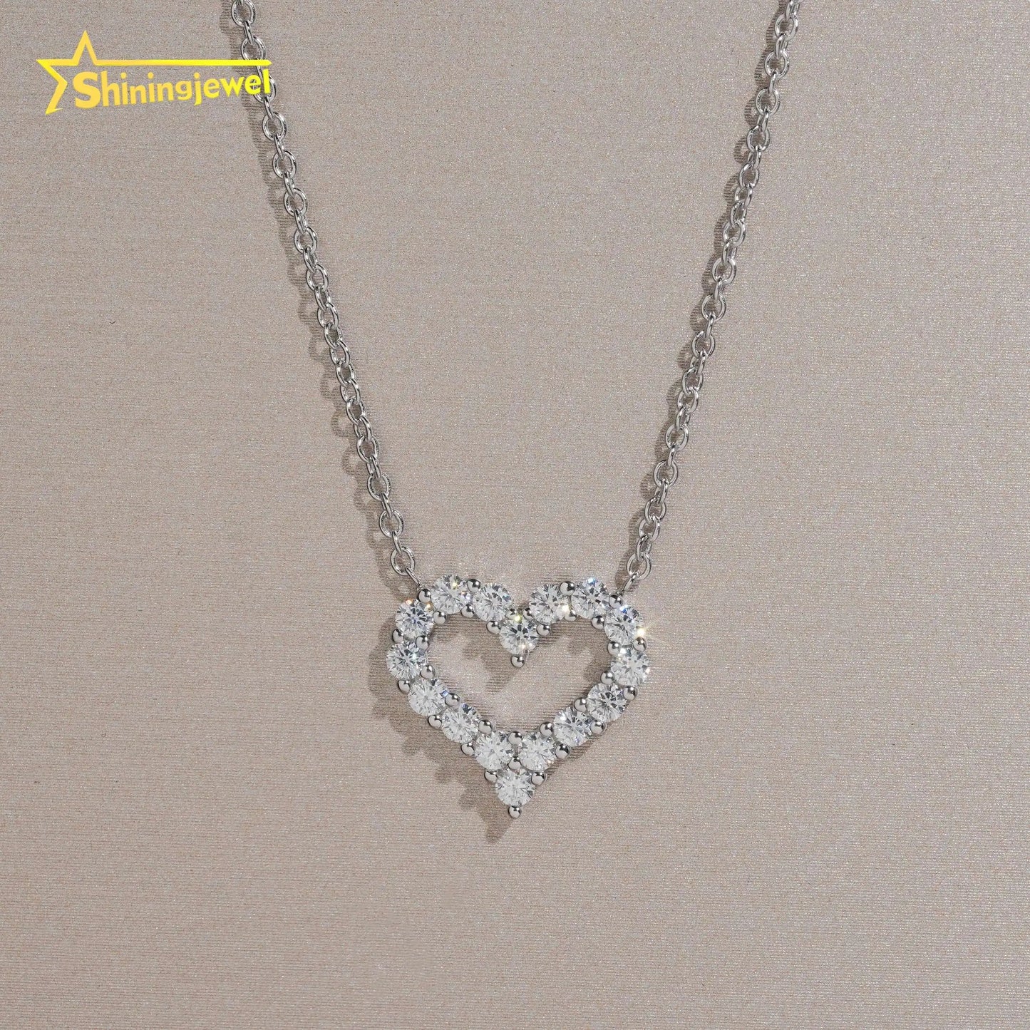 USA Warehouse Best Gift Set Iced Out Heart Earrings & Necklace Set 925 Silver VVS Moissanite Jewelry Hip Hop Stud Earrings
