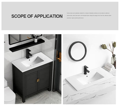 610mm Modern Integrated Thin Edge Wash Basin White Ceramic Rectangular Cabinet Vanity Hotel Bathroom Sink