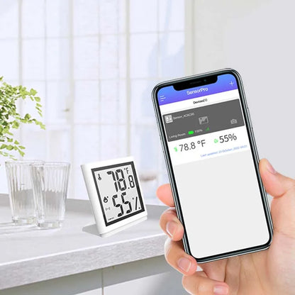 White  Fridge Thermometer Sensor Blue Tooth 5.0 Digital Temperature Humidity Sensor Hydrometer