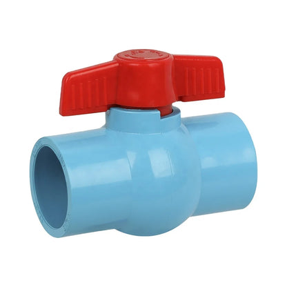 PVC Compact Ball Valve With Bule Body PP Butterfly Handle Strong Ball Valves Ro Uv