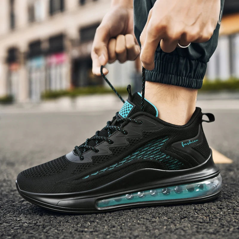 Wholesale Zapatos New Brand Big Size 48 Flying Woven Running Air Cushion Walking Shoes Breathable Custom Sneakers Shoes Men