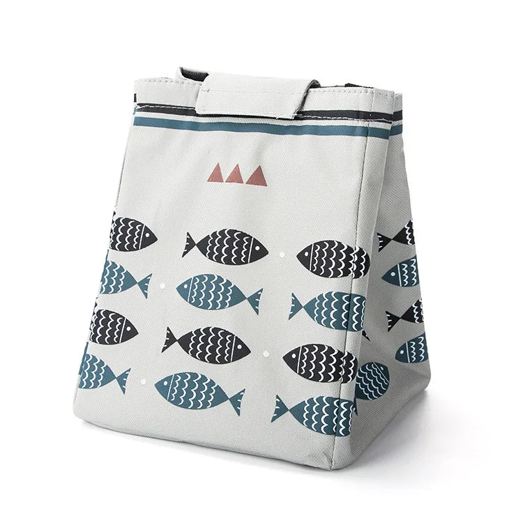 New Fashion Cute Simple Fish Pattern Lunch Bag Cooler Bag