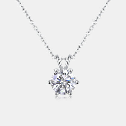 RTS Wholesale 2 Carat Moissanite Pendant Necklace 925 Sterling Silver with 6 Prong Setting Classic Jewelry Women Gift Necklace