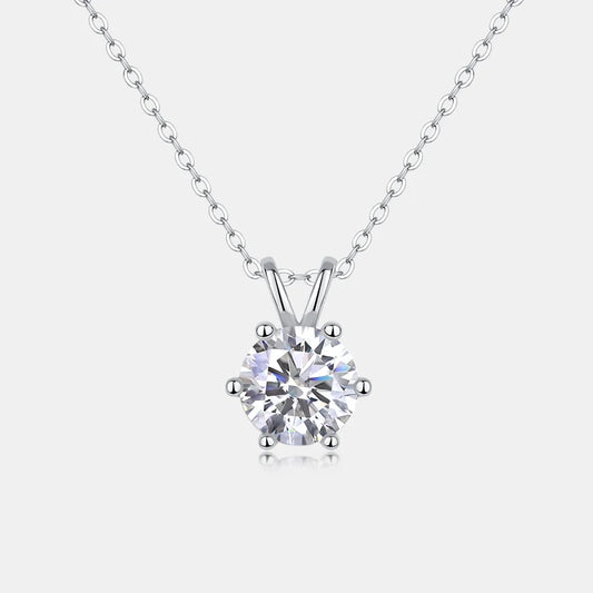 RTS Wholesale 2 Carat Moissanite Pendant Necklace 925 Sterling Silver with 6 Prong Setting Classic Jewelry Women Gift Necklace