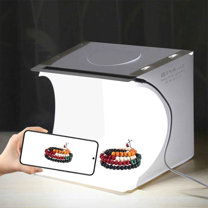 Cheapest PULUZ 20cm Portable Studio Shooting Tent Box Kit with Backdrops 550LM Light Mini Photo Studio Box