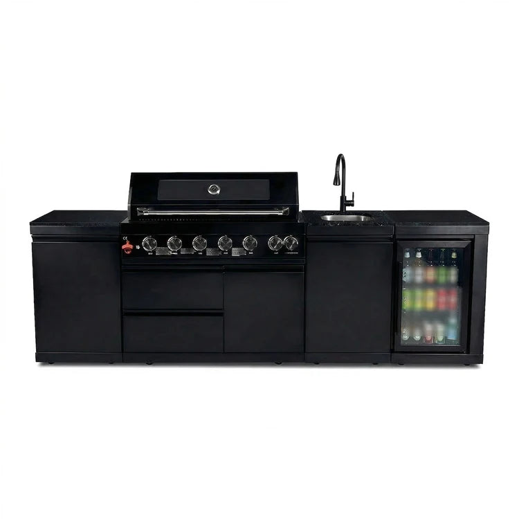 7 Days Fast Delivery Youya Hot Sale Black 85000BTU Propane/Natural Gas Grill Modular Outdoor BBQ Kitchen Set for Balcony