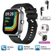D8 Pro Unisex Smart Watch with TWS Earphones Square Design IP67 Waterproof Sports Fitness Health Monitor for iPhone & Android