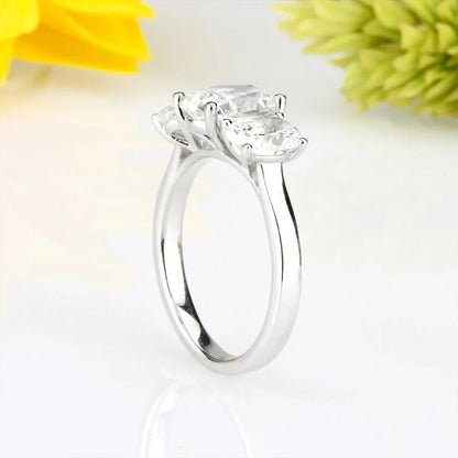 F1610 Oval Cut Diamond Ring Natural G Color White Gold Classic Engagement Ring For Women's