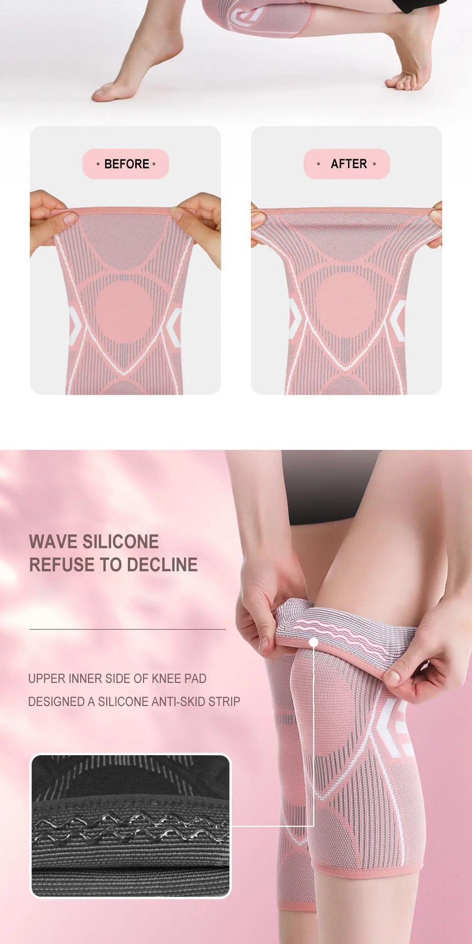 AOLIKES 1PCS Knee Brace Support for Arthritis Joint Nylon Sports Fitness Compression Sleeves Kneepads Cycling Running Protector