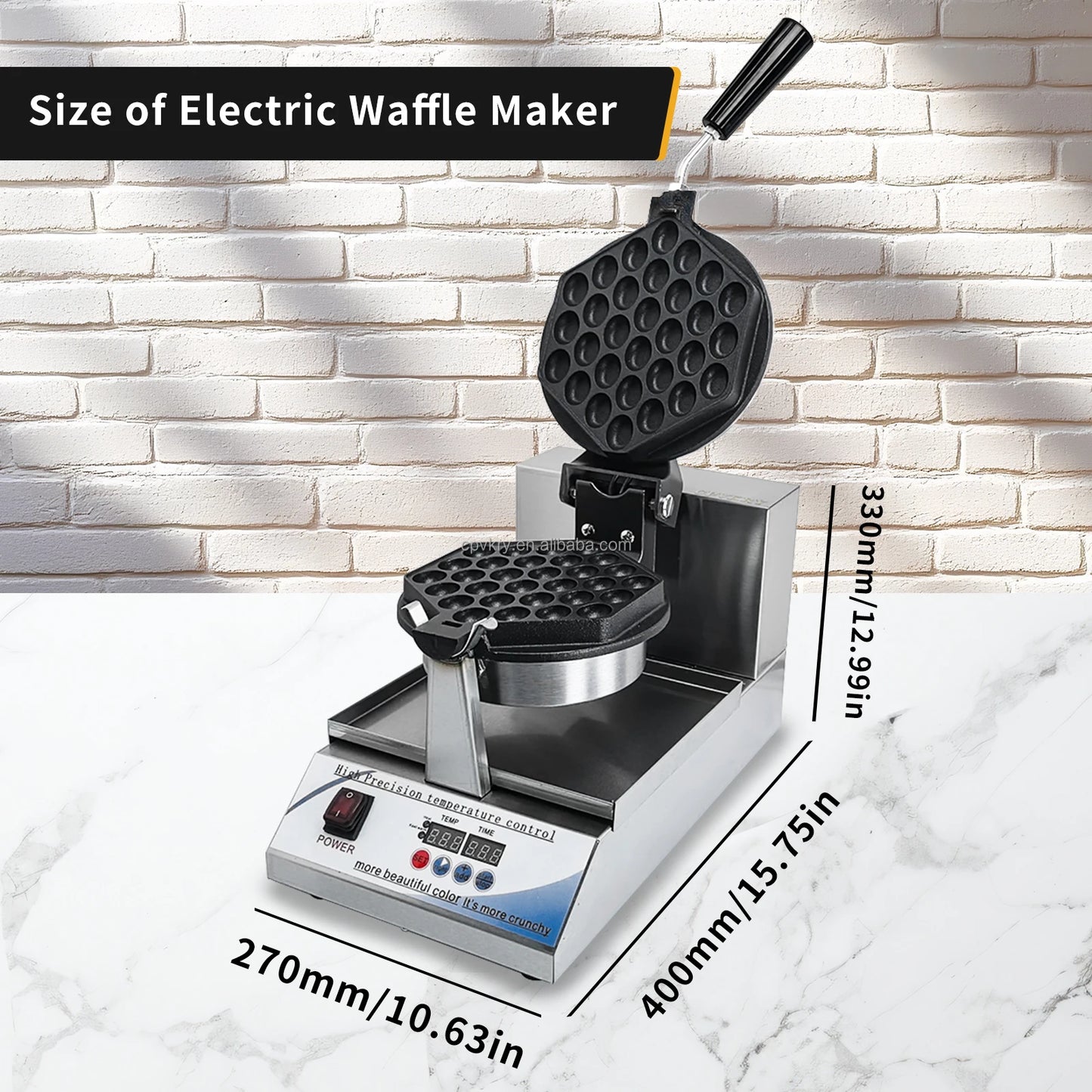 1400W Intelligent Digital Non-Stick Hong Kong Egg Waffle Maker Honeycomb Shaped for Household Snacks Professional for Hotels