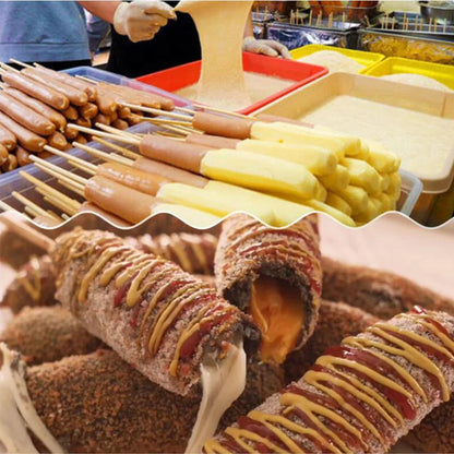 XEOLEO Commercial 25L Korean Cheese Hot Dogs Sticks Frying Machine Mozzarella Hot Dog Maker Machine Corn Dog Deep Fryer Machine