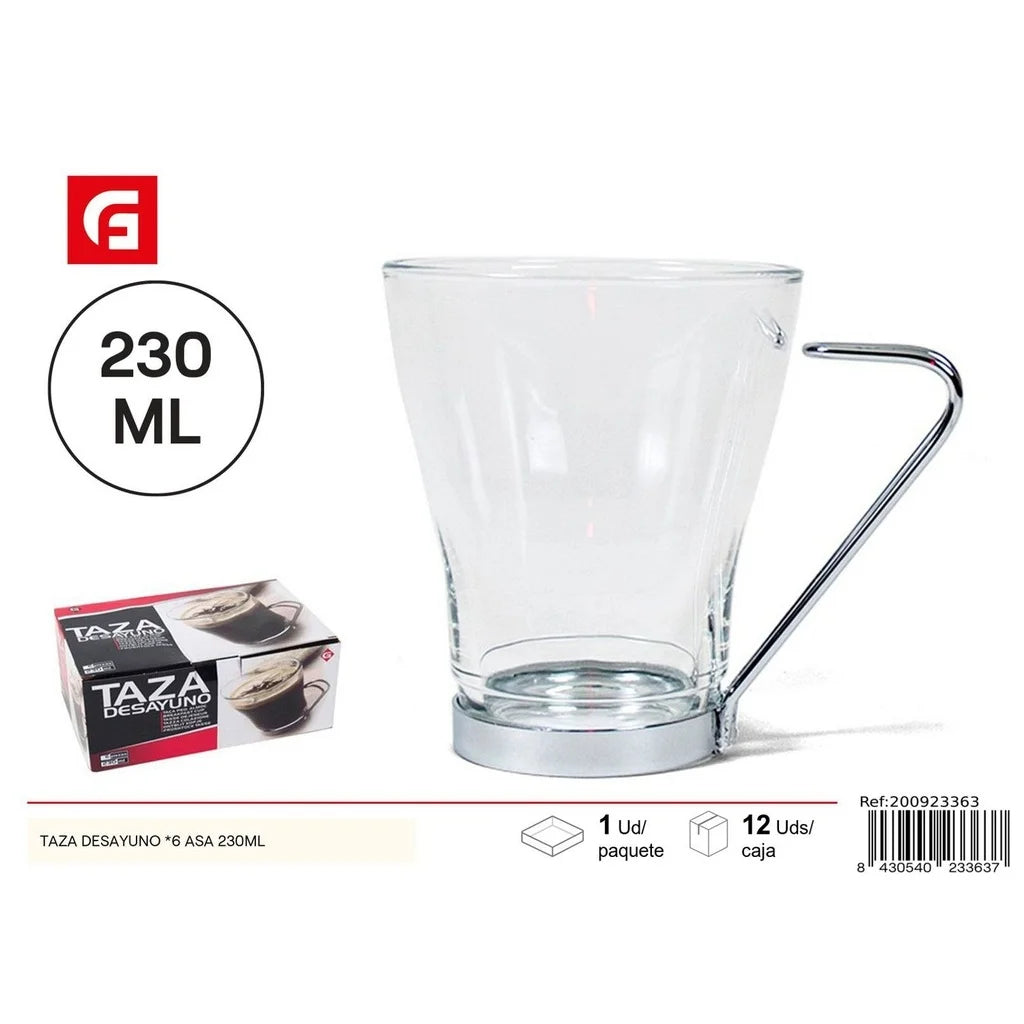 Breakfast mug with handle 230ml - Glass cups